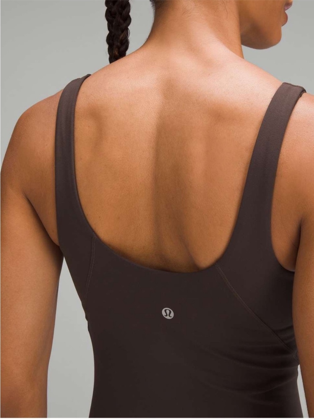 Lululemon Align V neck Sleek Women’s Short Romper Brown 8 padded bra - Picture 3 of 16